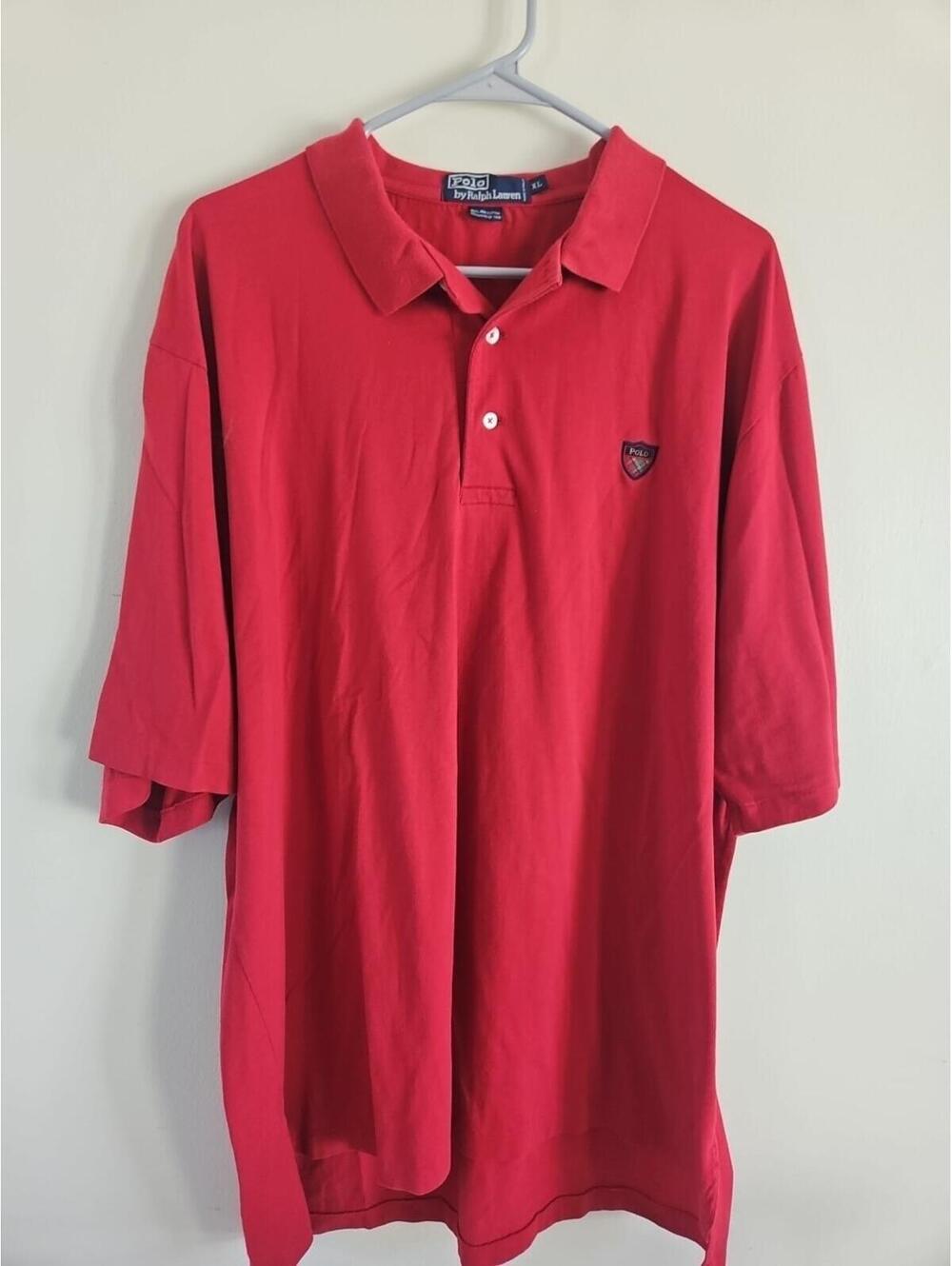 Vintage Ralph Lauren Red Polo Brickyard Crossing Gold Club Size Xl